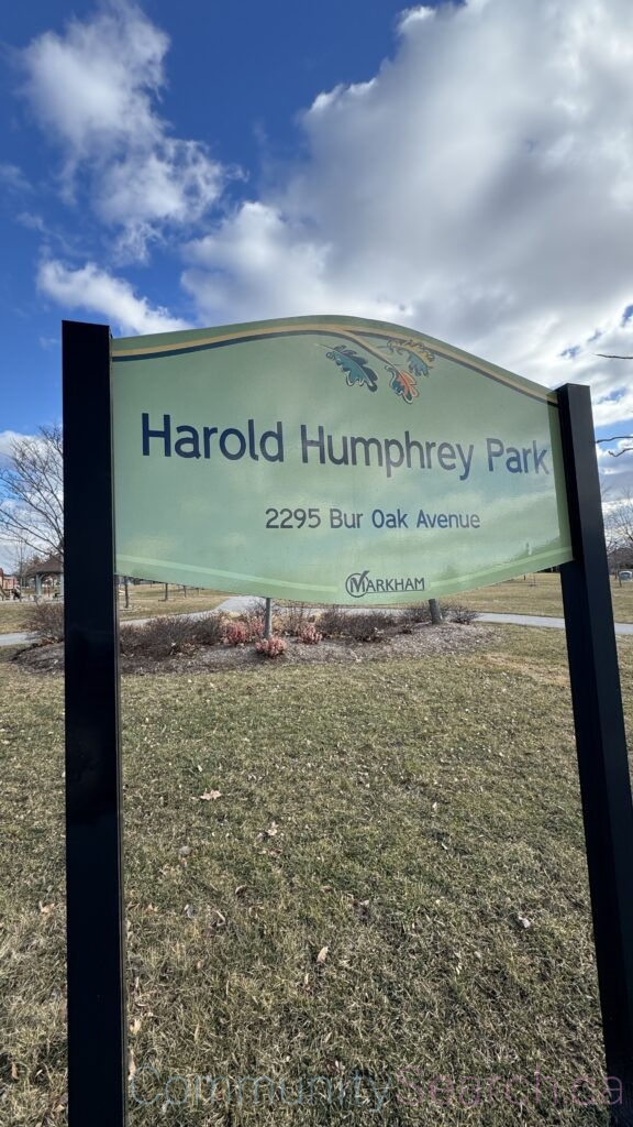 Harold Humprey Park located in Greensborough Markham